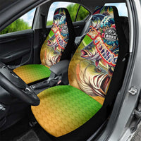 Bass Fishing Car Seat Cover Tropical Explosion Angler Design - Wonder Print Shop
