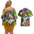 Bass Fishing Couples Matching Off Shoulder Short Dress and Hawaiian Shirt Tropical Explosion Angler Design - Wonder Print Shop
