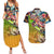 Bass Fishing Couples Matching Summer Maxi Dress and Hawaiian Shirt Tropical Explosion Angler Design - Wonder Print Shop