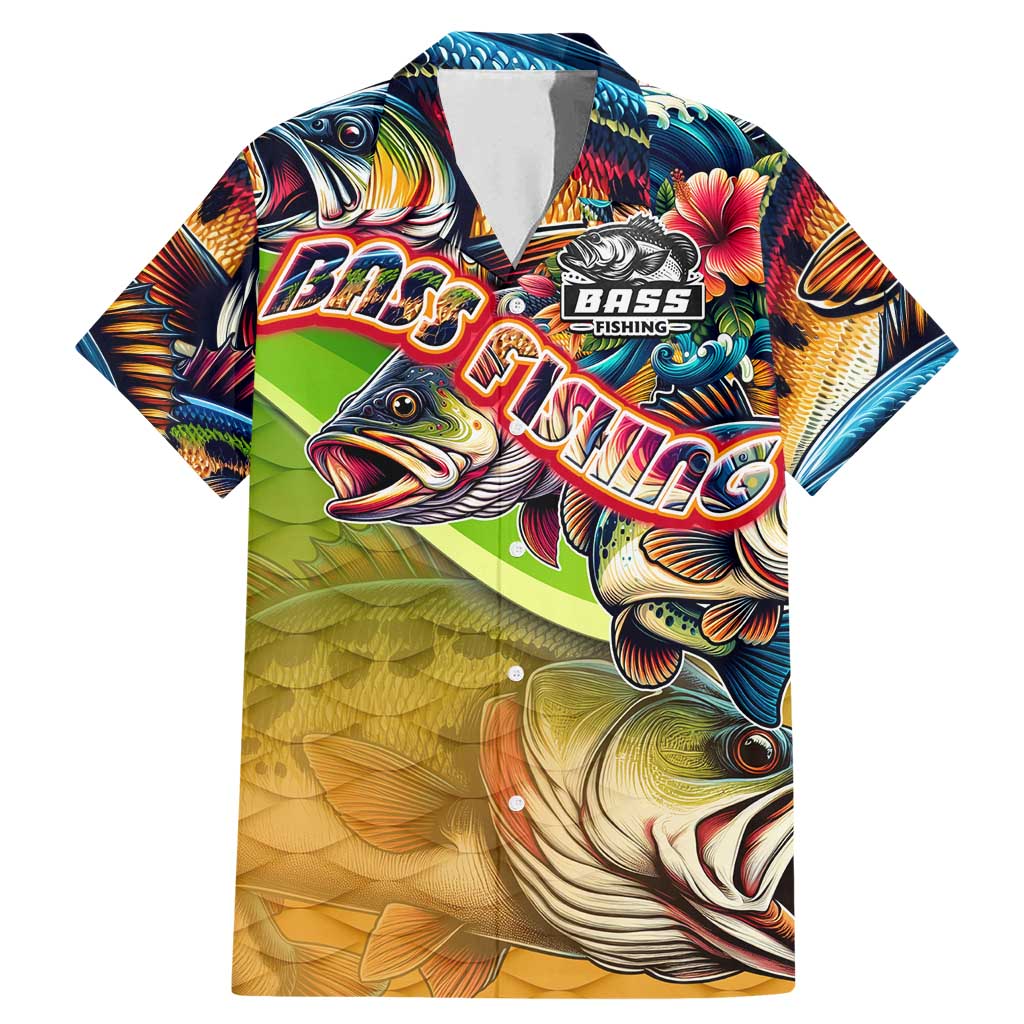 Bass Fishing Family Matching Mermaid Dress and Hawaiian Shirt Tropical Explosion Angler Design - Wonder Print Shop