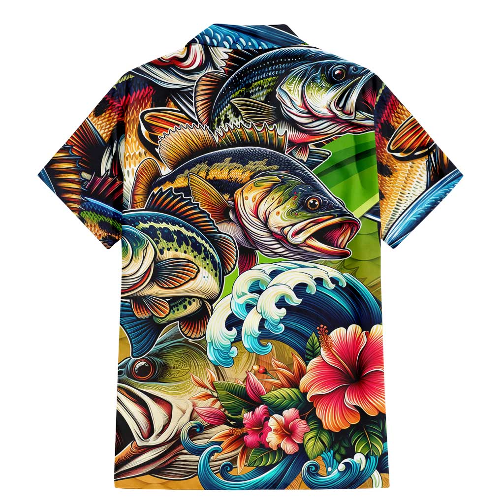 Bass Fishing Family Matching Mermaid Dress and Hawaiian Shirt Tropical Explosion Angler Design - Wonder Print Shop