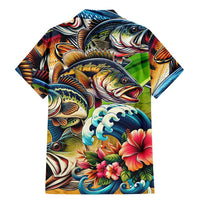 Bass Fishing Family Matching Mermaid Dress and Hawaiian Shirt Tropical Explosion Angler Design - Wonder Print Shop