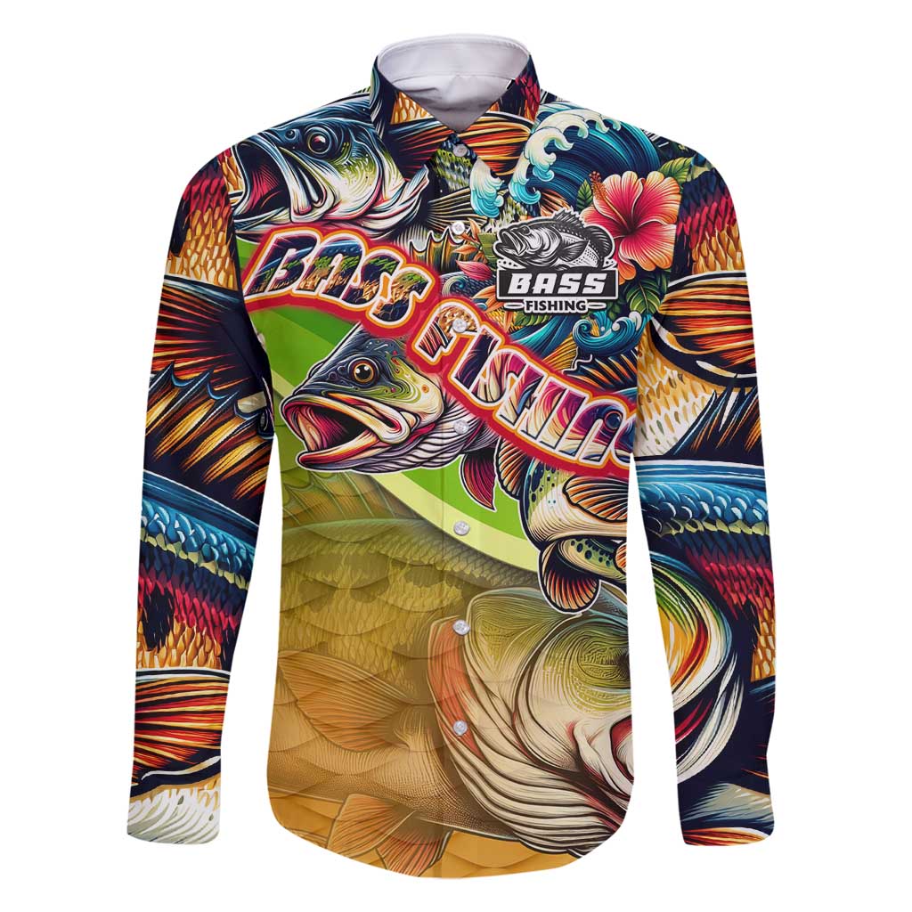 Bass Fishing Family Matching Mermaid Dress and Hawaiian Shirt Tropical Explosion Angler Design - Wonder Print Shop