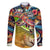 Bass Fishing Family Matching Off The Shoulder Long Sleeve Dress and Hawaiian Shirt Tropical Explosion Angler Design - Wonder Print Shop