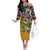 Bass Fishing Family Matching Off The Shoulder Long Sleeve Dress and Hawaiian Shirt Tropical Explosion Angler Design - Wonder Print Shop