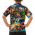 Bass Fishing Family Matching Off Shoulder Maxi Dress and Hawaiian Shirt Tropical Explosion Angler Design - Wonder Print Shop