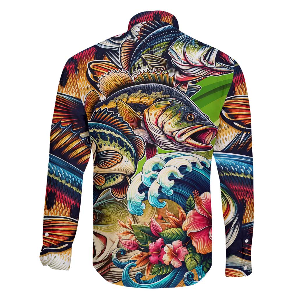 Bass Fishing Family Matching Off Shoulder Maxi Dress and Hawaiian Shirt Tropical Explosion Angler Design - Wonder Print Shop