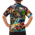 Bass Fishing Family Matching Short Sleeve Bodycon Dress and Hawaiian Shirt Tropical Explosion Angler Design - Wonder Print Shop
