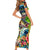 Bass Fishing Family Matching Short Sleeve Bodycon Dress and Hawaiian Shirt Tropical Explosion Angler Design - Wonder Print Shop