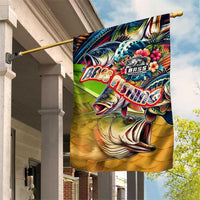 Bass Fishing Garden Flag Tropical Explosion Angler Design - Wonder Print Shop