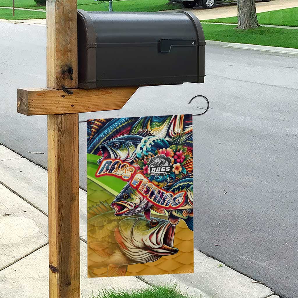 Bass Fishing Garden Flag Tropical Explosion Angler Design - Wonder Print Shop