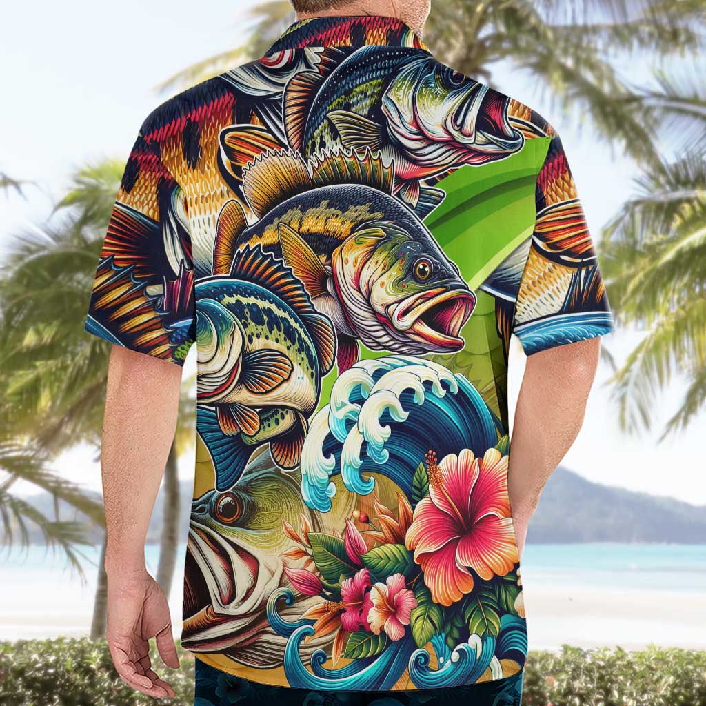Bass Fishing Hawaiian Shirt Tropical Explosion Angler Design - Wonder Print Shop