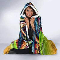 Bass Fishing Hooded Blanket Tropical Explosion Angler Design - Wonder Print Shop