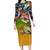Bass Fishing Long Sleeve Bodycon Dress Tropical Explosion Angler Design - Wonder Print Shop