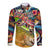 Bass Fishing Long Sleeve Button Shirt Tropical Explosion Angler Design - Wonder Print Shop