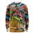 Bass Fishing Long Sleeve Shirt Tropical Explosion Angler Design - Wonder Print Shop