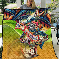 Bass Fishing Quilt Tropical Explosion Angler Design - Wonder Print Shop
