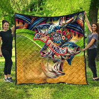Bass Fishing Quilt Tropical Explosion Angler Design - Wonder Print Shop
