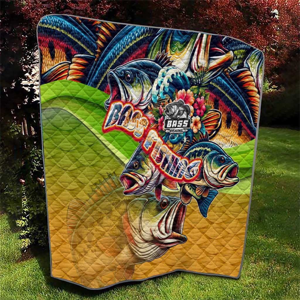 Bass Fishing Quilt Tropical Explosion Angler Design - Wonder Print Shop