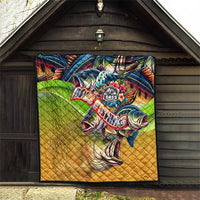 Bass Fishing Quilt Tropical Explosion Angler Design - Wonder Print Shop