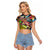 Bass Fishing Raglan Cropped T Shirt Tropical Explosion Angler Design - Wonder Print Shop