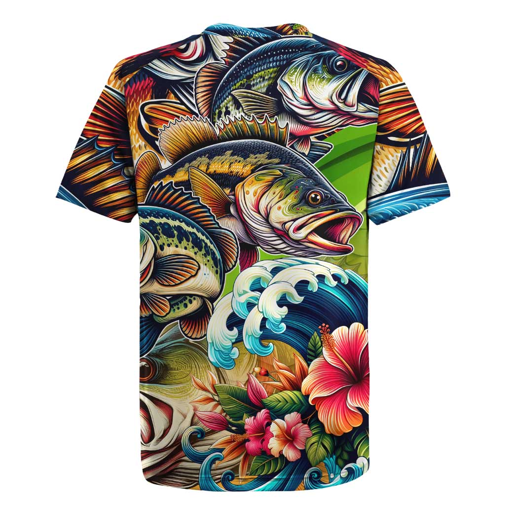 Bass Fishing Rugby Jersey Tropical Explosion Angler Design - Wonder Print Shop