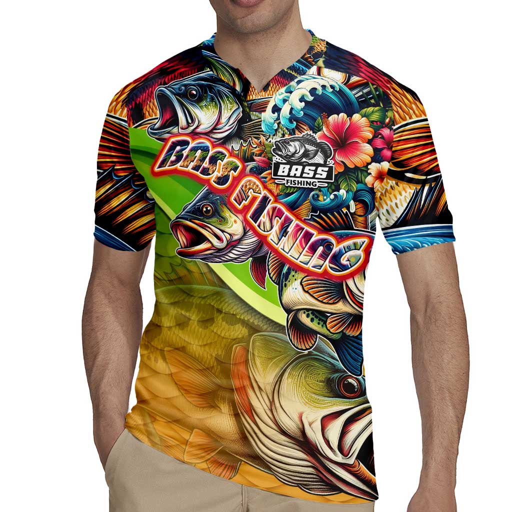 Bass Fishing Rugby Jersey Tropical Explosion Angler Design - Wonder Print Shop