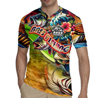 Bass Fishing Rugby Jersey Tropical Explosion Angler Design - Wonder Print Shop