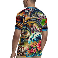 Bass Fishing Rugby Jersey Tropical Explosion Angler Design - Wonder Print Shop