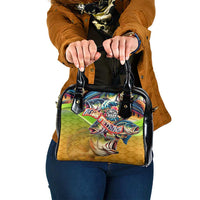 Bass Fishing Shoulder Handbag Tropical Explosion Angler Design - Wonder Print Shop