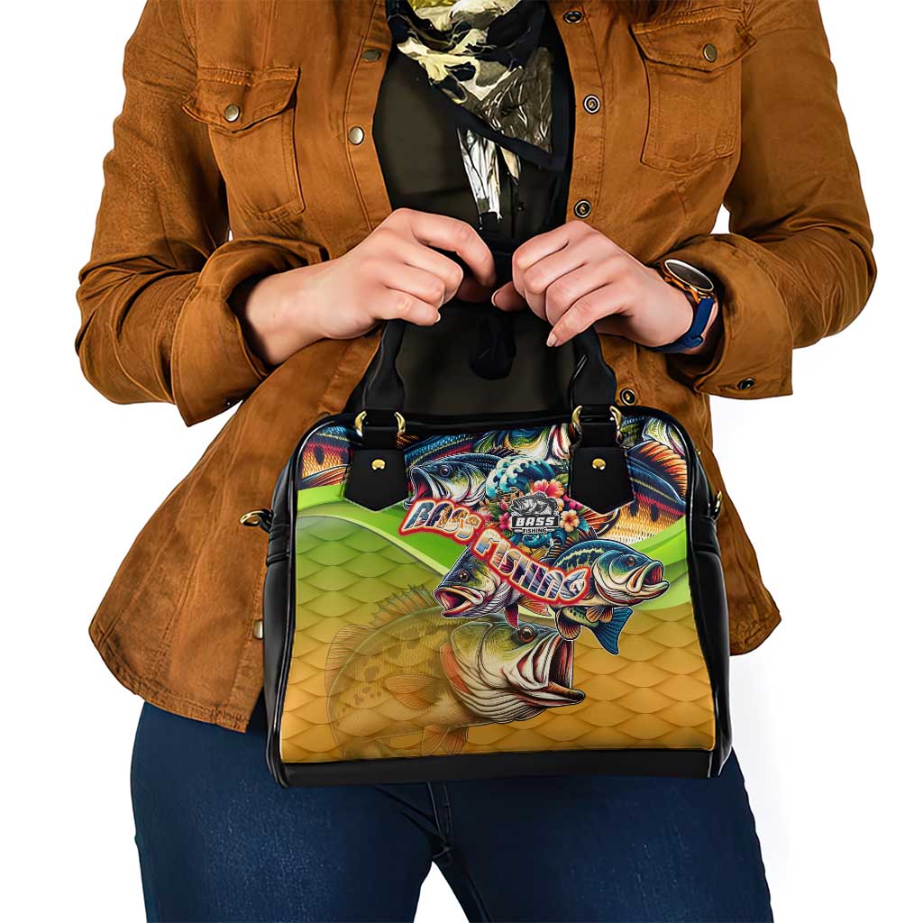 Bass Fishing Shoulder Handbag Tropical Explosion Angler Design - Wonder Print Shop