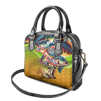 Bass Fishing Shoulder Handbag Tropical Explosion Angler Design - Wonder Print Shop