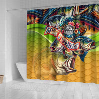 Bass Fishing Shower Curtain Tropical Explosion Angler Design - Wonder Print Shop