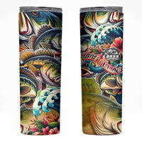 Bass Fishing Skinny Tumbler Tropical Explosion Angler Design - Wonder Print Shop