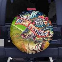 Bass Fishing Spare Tire Cover Tropical Explosion Angler Design - Wonder Print Shop