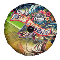 Bass Fishing Spare Tire Cover Tropical Explosion Angler Design - Wonder Print Shop
