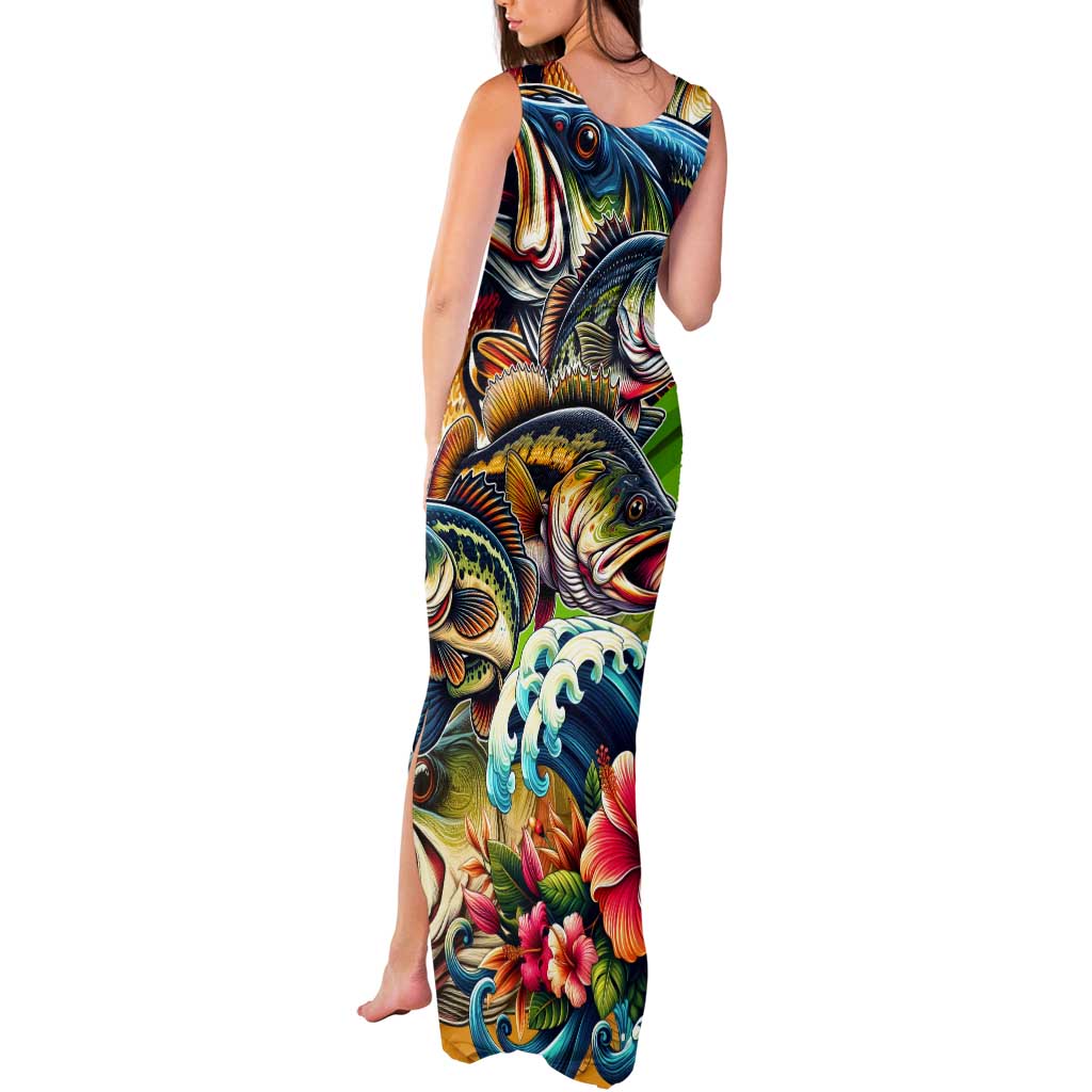 Bass Fishing Tank Maxi Dress Tropical Explosion Angler Design - Wonder Print Shop