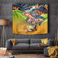 Bass Fishing Tapestry Tropical Explosion Angler Design - Wonder Print Shop