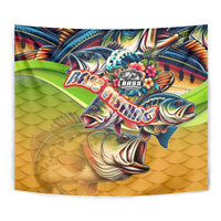 Bass Fishing Tapestry Tropical Explosion Angler Design - Wonder Print Shop