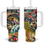 Bass Fishing Tumbler With Handle Tropical Explosion Angler Design - Wonder Print Shop