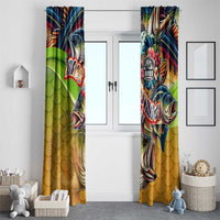 Bass Fishing Window Curtain Tropical Explosion Angler Design - Wonder Print Shop