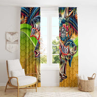 Bass Fishing Window Curtain Tropical Explosion Angler Design - Wonder Print Shop