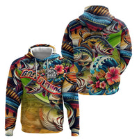 Bass Fishing Zip Hoodie Tropical Explosion Angler Design - Wonder Print Shop