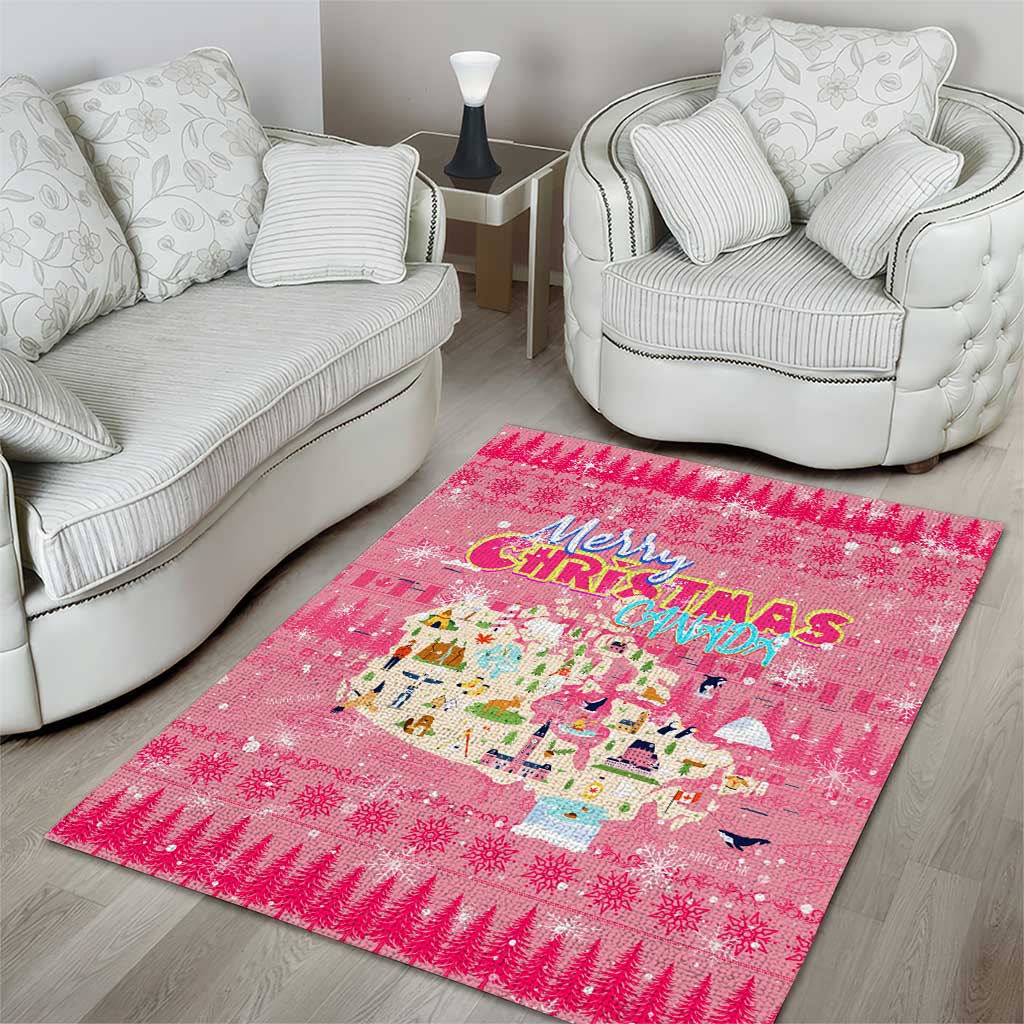 Merry Christmas Canada Area Rug Xmas Travel Map - Wonder Print Shop