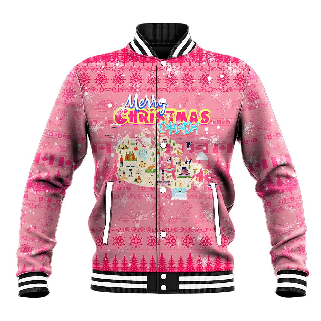 Merry Christmas Canada Baseball Jacket Xmas Travel Map - Wonder Print Shop