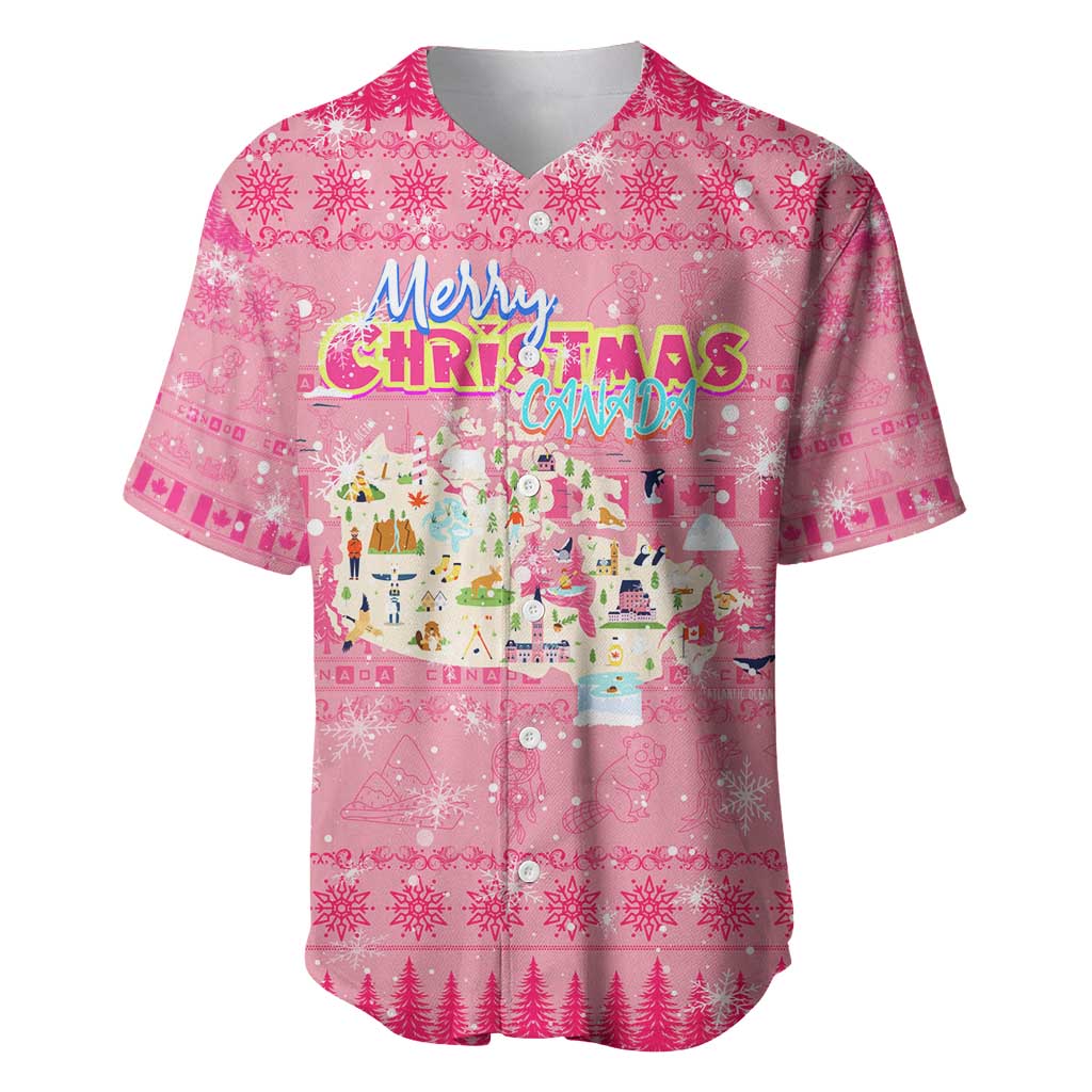 Merry Christmas Canada Baseball Jersey Xmas Travel Map - Wonder Print Shop
