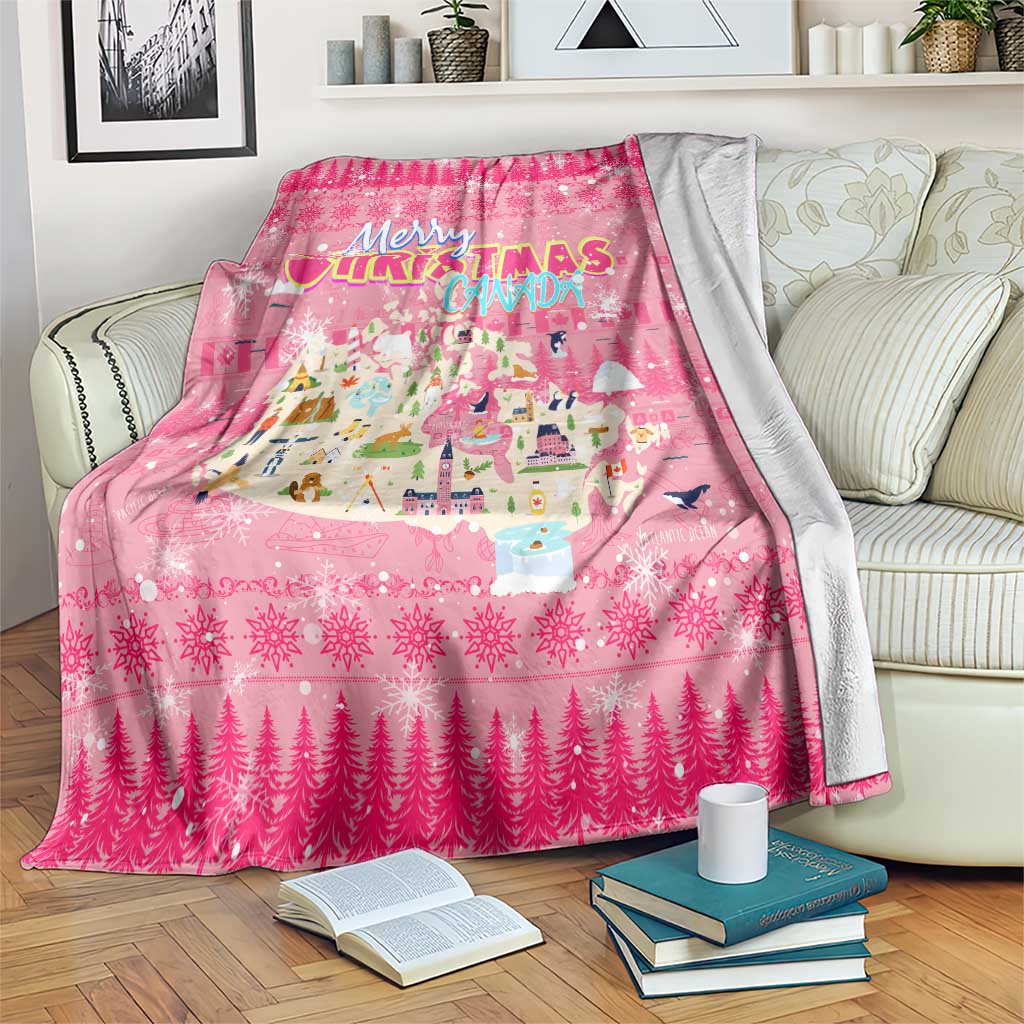 Merry Christmas Canada Blanket Xmas Travel Map - Wonder Print Shop
