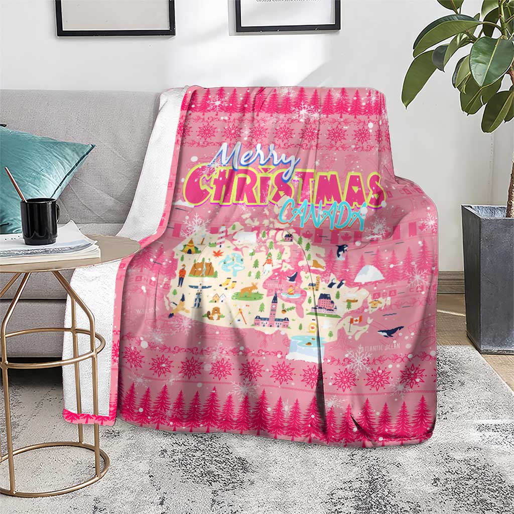 Merry Christmas Canada Blanket Xmas Travel Map - Wonder Print Shop