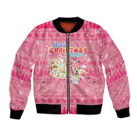Merry Christmas Canada Bomber Jacket Xmas Travel Map - Wonder Print Shop