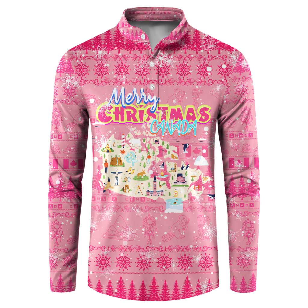 Merry Christmas Canada Button Sweatshirt Xmas Travel Map - Wonder Print Shop